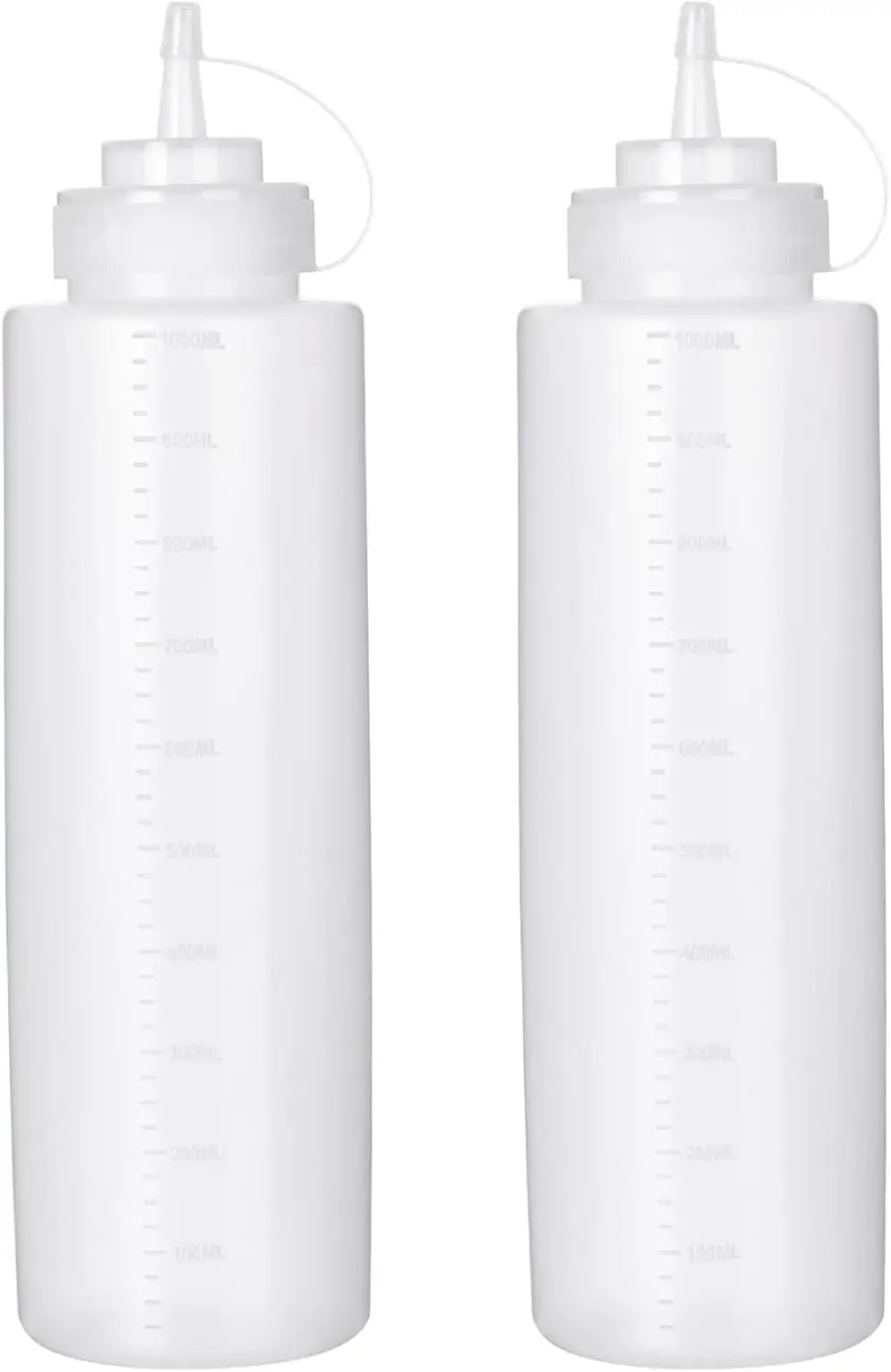 Clear Squeeze Bottle for Kitchen & Dining - Precise Graduated Scale 1000 ml