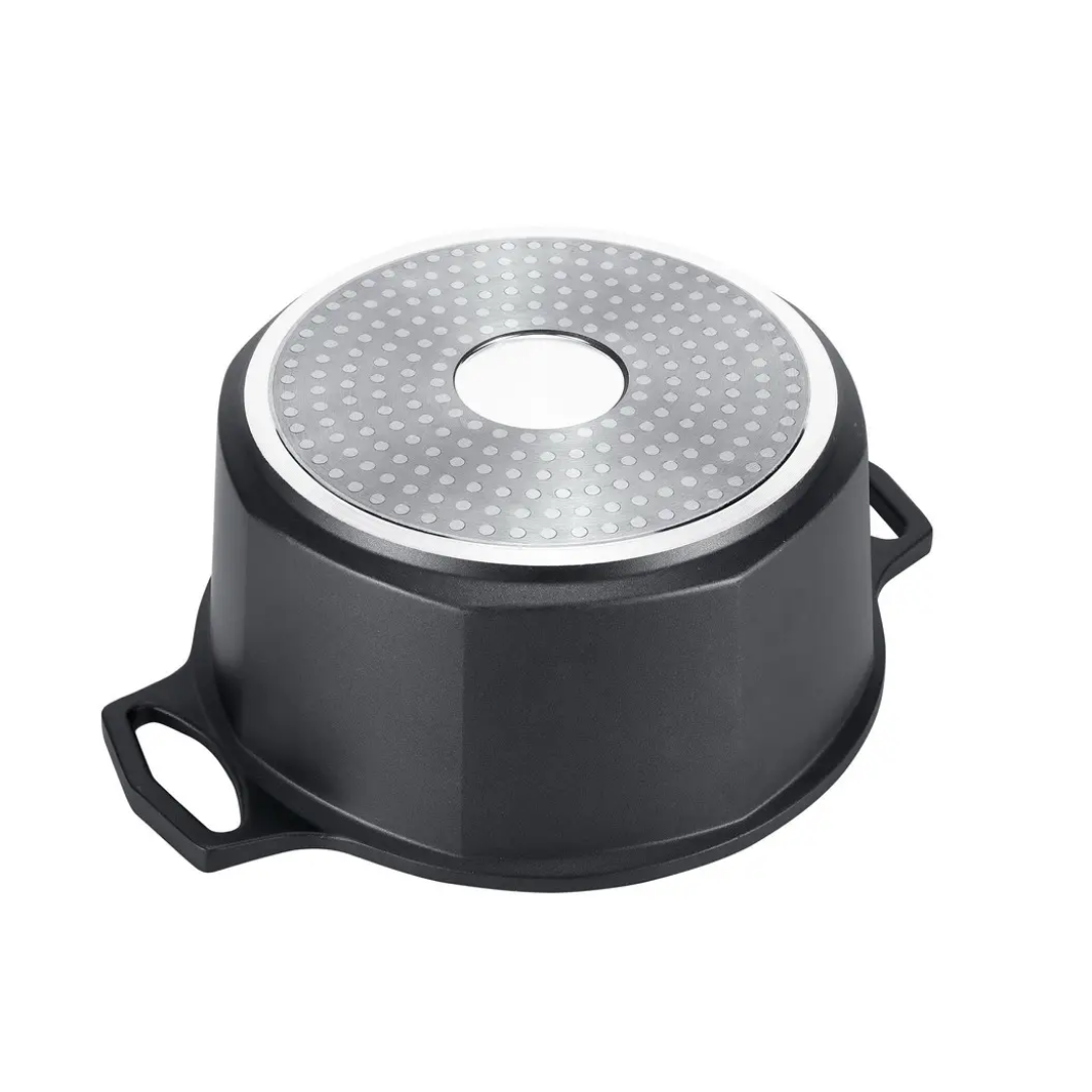 Harvest Non-Stick Die Cast Deep Casserole Pot With Glass Lid