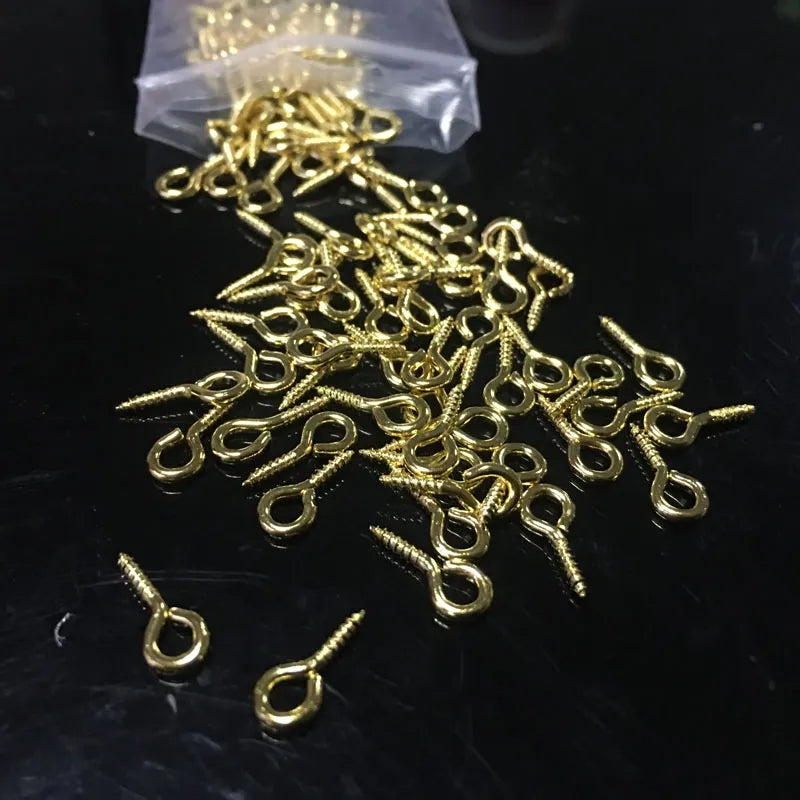 Jewelry Making Eye Pins Gold Hook