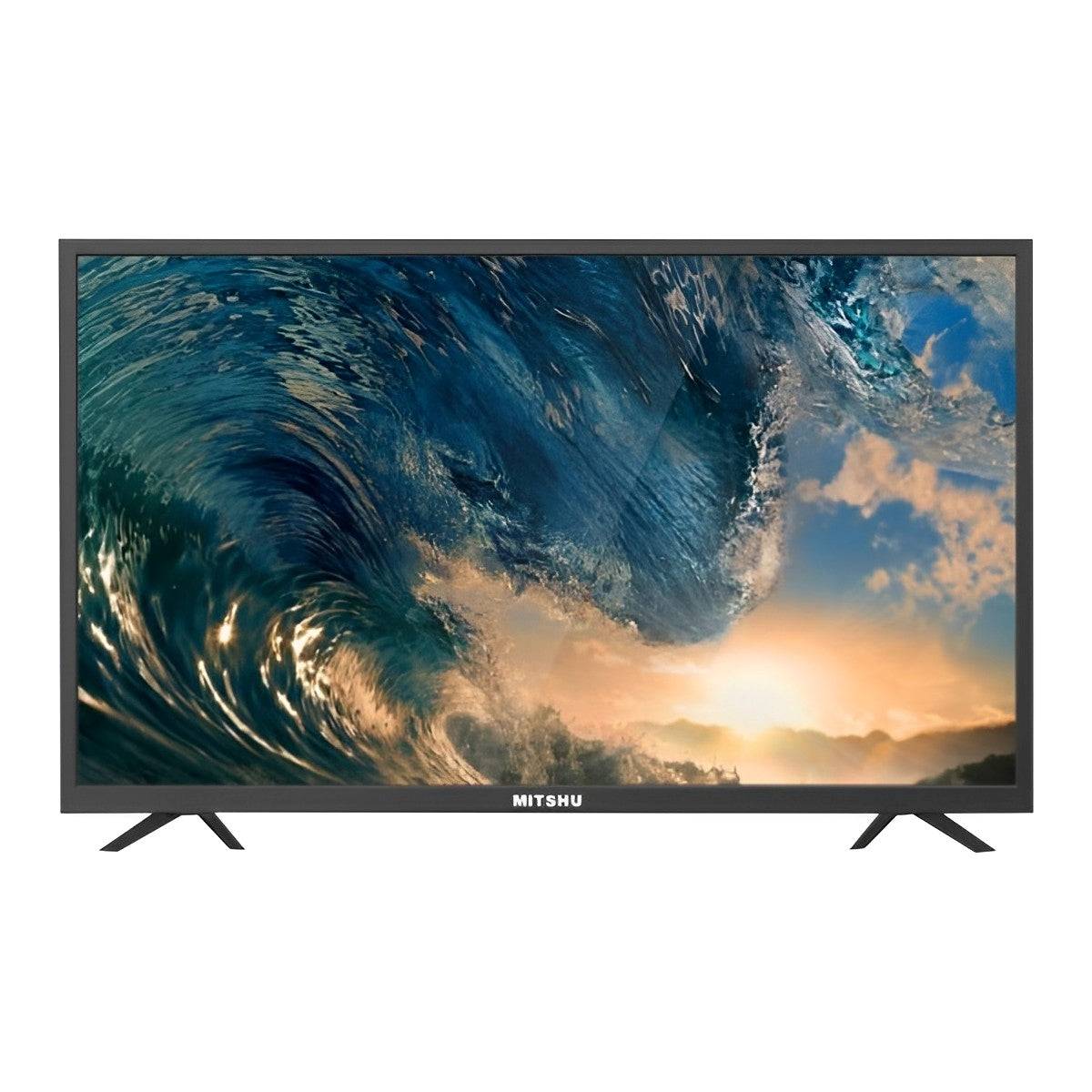 Mitshu 32 inch HD LED TV showing high-definition ocean wave imagery, perfect for vivid visuals and smart TV features in Sri Lanka.