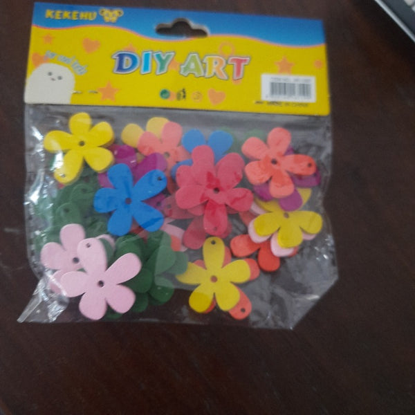 Flower Wooden Craft Buttons