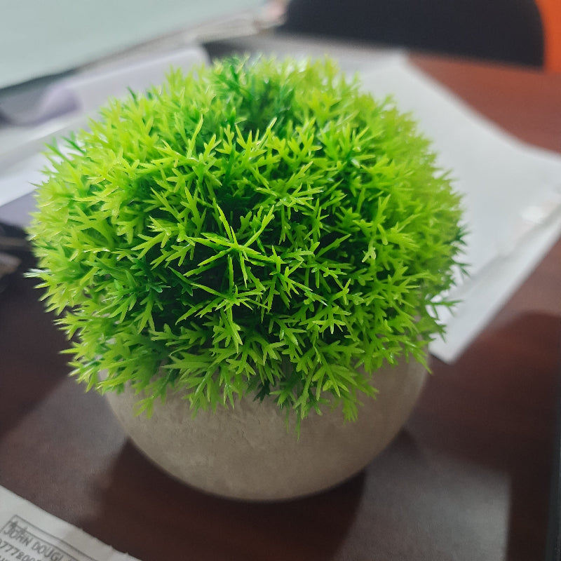 Mini Plastic Artificial Leaves Pot for Home Decor