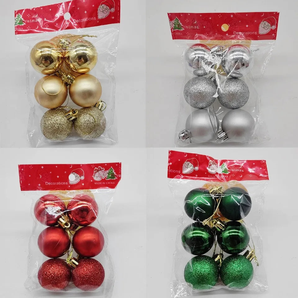 6 cm Christmas Decorations 6 Balls