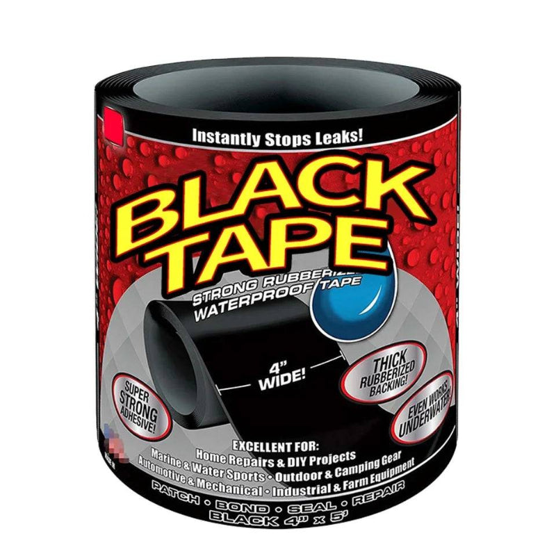 Waterproof Flex seal Flex Tape strong rubberized adhesive tape, 4 inches wide, ideal for sealing leaks and cracks, black color.