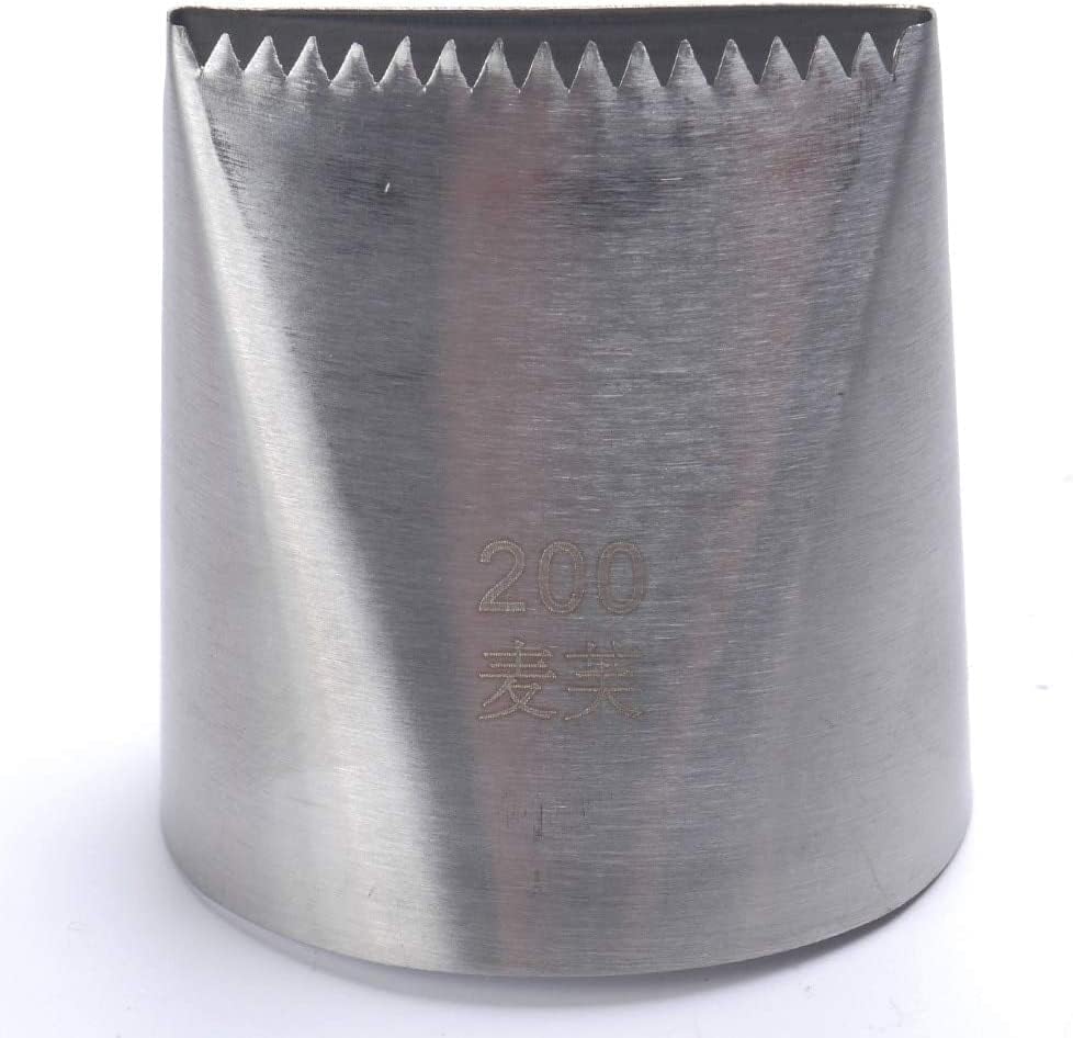 Large wide tip icing nozzle with serrated edge, made of food-grade stainless steel, ideal for cake decorating. Find best price in Sri Lanka.