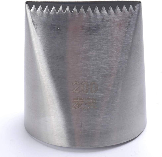 Large wide tip icing nozzle with serrated edge, made of food-grade stainless steel, ideal for cake decorating. Find best price in Sri Lanka.