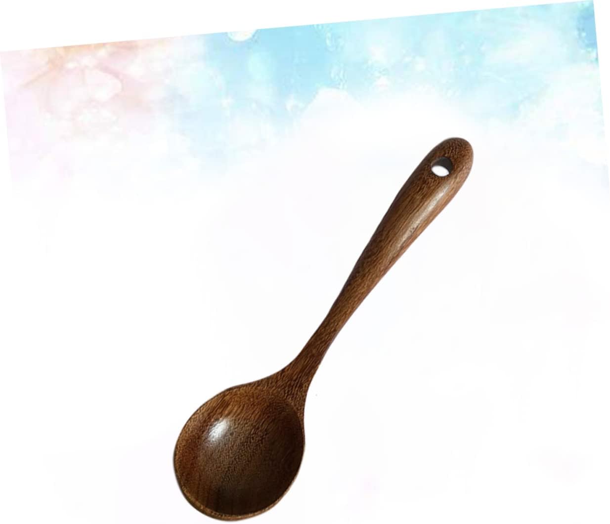 Eco-friendly Wooden Rice Curry Serving Spoon with ergonomic handle and hanging hole, perfect for Sri Lankan kitchens. Buy online from Bamagate.com.