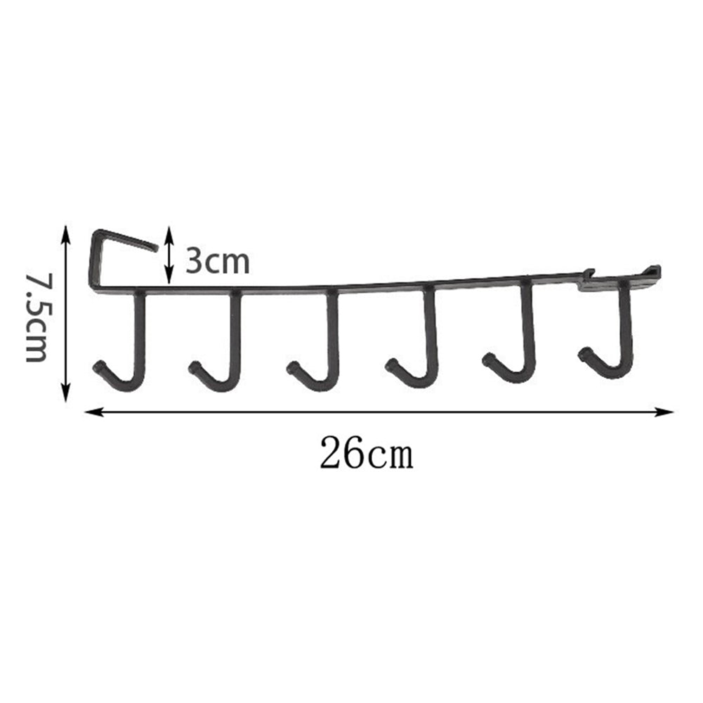 Plastic Nail Free Towel Cup Holder - Cup Holder | Easy Install with dimensions 26cm length and 7.5cm height, featuring six hooks.