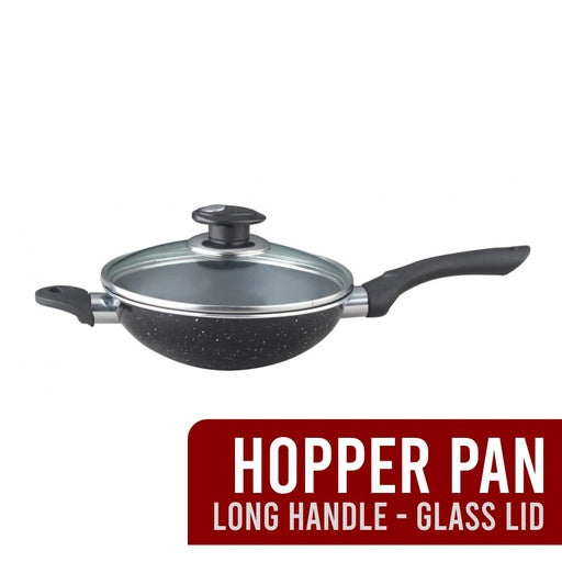Harvest Non-Stick Long Handle Hopper Pan W/Glass Lid