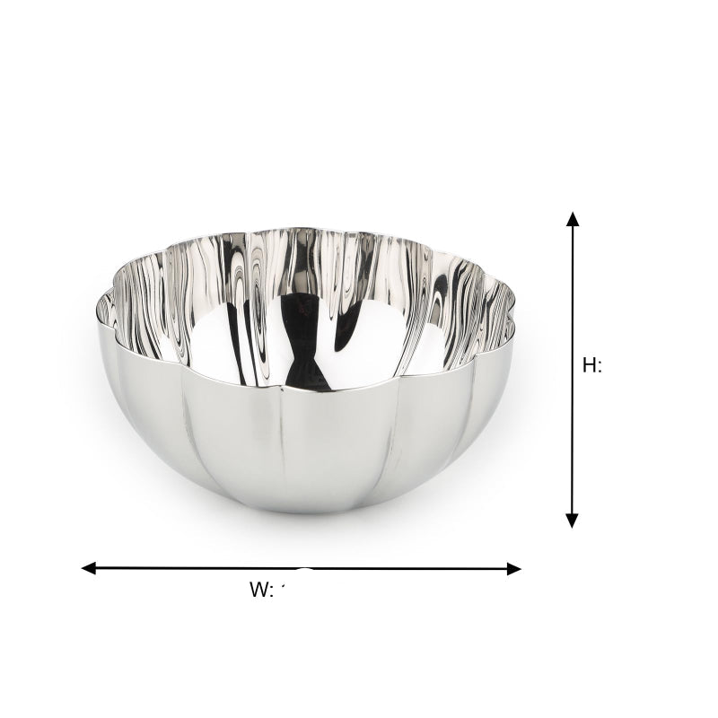 Polished stainless steel dessert bowl 4.5