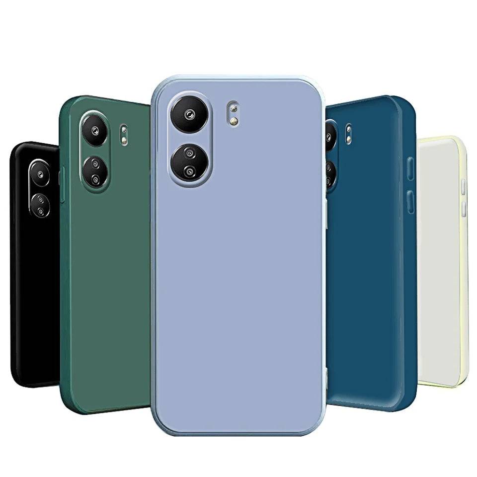 Redmi 13C Back Cover - Protection & Style | Soft Silicone Fit in multiple colors including black, green, blue, and lavender. Durable and stylish phone cover.