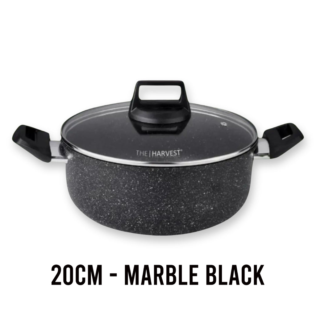 Harvest Non-Stick Casserole Pot With Glass Lid  Induction Ready