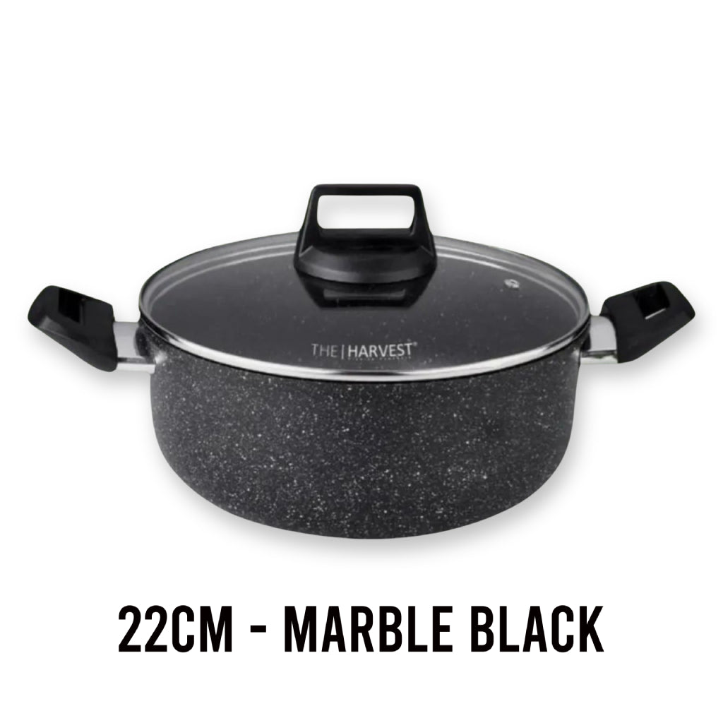 Harvest Non-Stick Casserole Pot With Glass Lid  Induction Ready