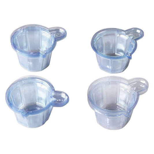 Epoxy Dispensing Cups 10 Pack - Disposable Solutions for resin and dye mixing. Clear plastic cups with spouts ideal for precise crafting use.