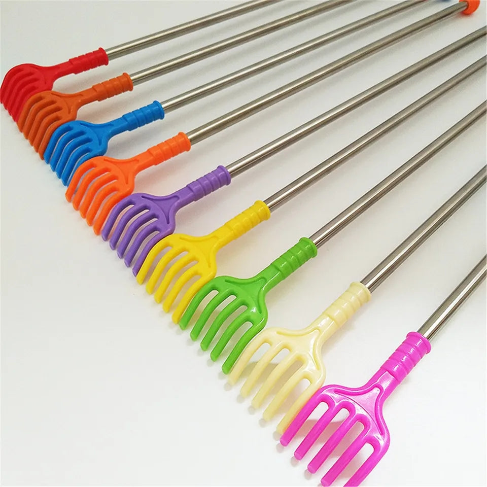 Plastic Back Scratcher - Relief with Ease in assorted colors with durable stainless steel handles and plastic comb-style heads for easy reach.