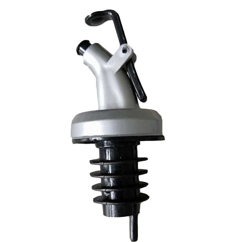 Close-up of Pour Spout Leak-proof Oil Bottle Dispenser with silicone stopper and flip cap. Durable kitchen tool for oil control and storage.