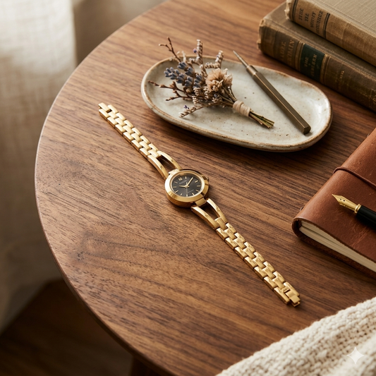 Citizen Women’s Gold-Tone Bangle Watch with Black Dial