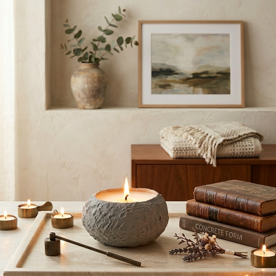 Concrete Bowl Candle