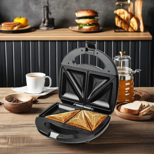 GALAXY Sandwich toaster has a non-stick coating for easy handling and cleaning, PFOA and BPA-free.