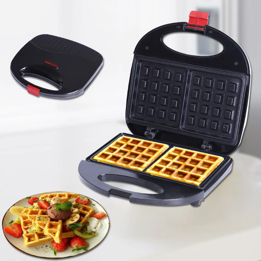 GALAXY Waffle maker has double-plate with non-stick coating for easy handling and cleaning, PFOA and BPA-free.&nbsp;