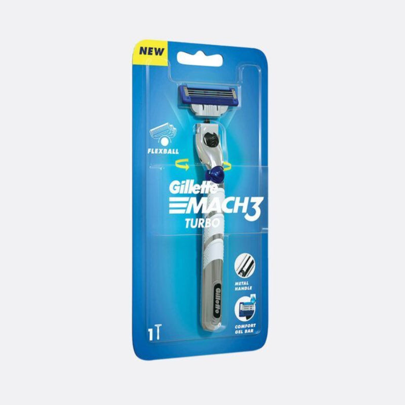 Gillette Mach3 Turbo Razor Blades for Men deliver a precision shave with enhanced blade technology 