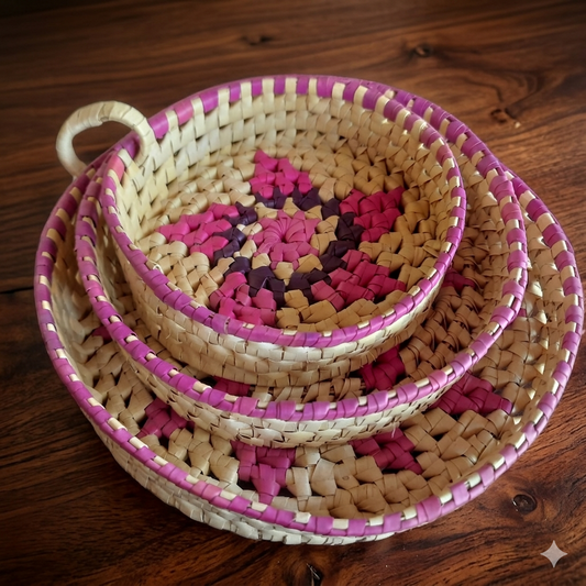 Handwoven Palm Leaf Nesting Tray 