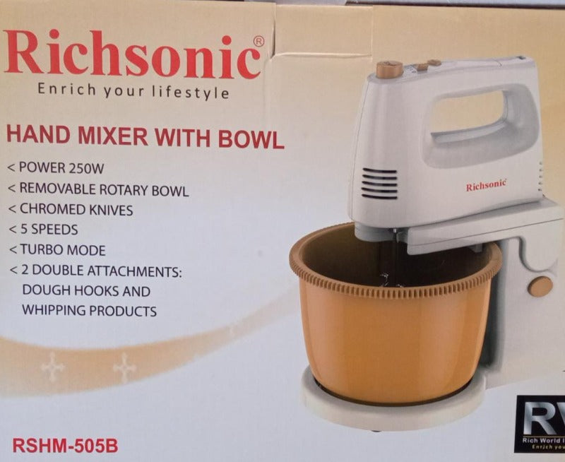hand mixer with bowl