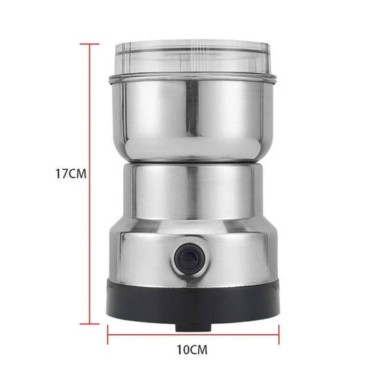 Mini Electric Grinder for spices and coffee with stainless steel body, 17cm height and 10cm width. Ideal kitchen appliance in Sri Lanka.
