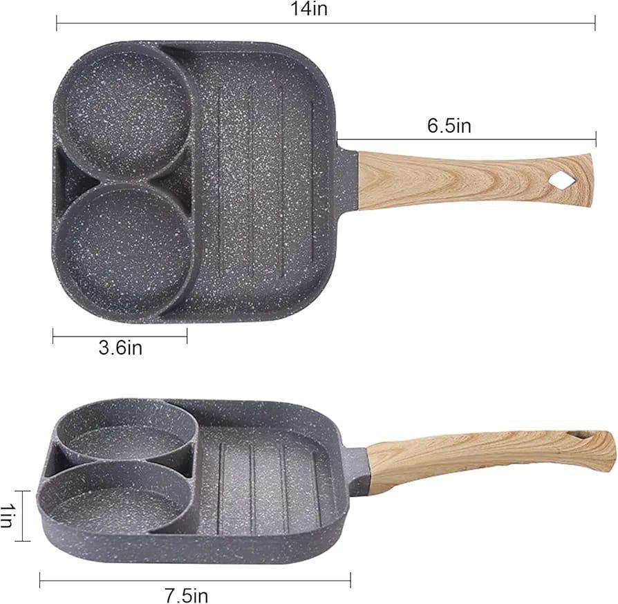 4-Hole Omelet Burger Grill Pan