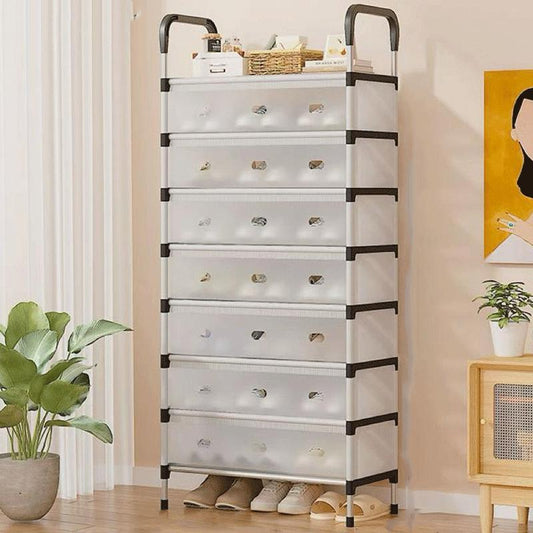 Metal Shoe Rack with Dust Cover