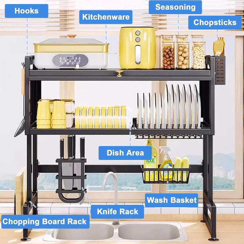 Kitchen Over-the-Sink Dish Drying Rack with Door