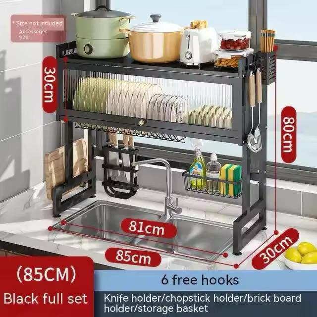Kitchen Over-the-Sink Dish Drying Rack with Door