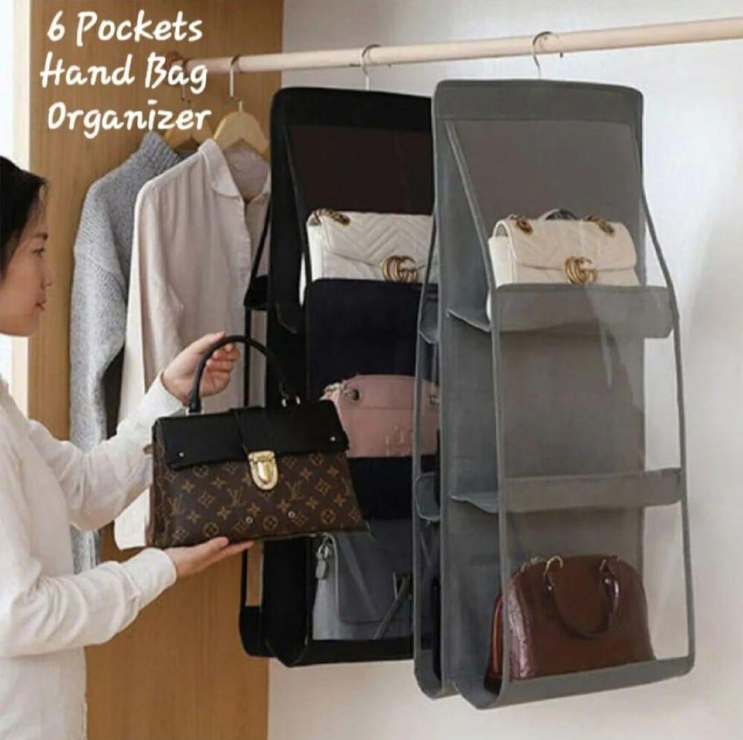 6 Pocket Hand Bag Organizer with Hanger