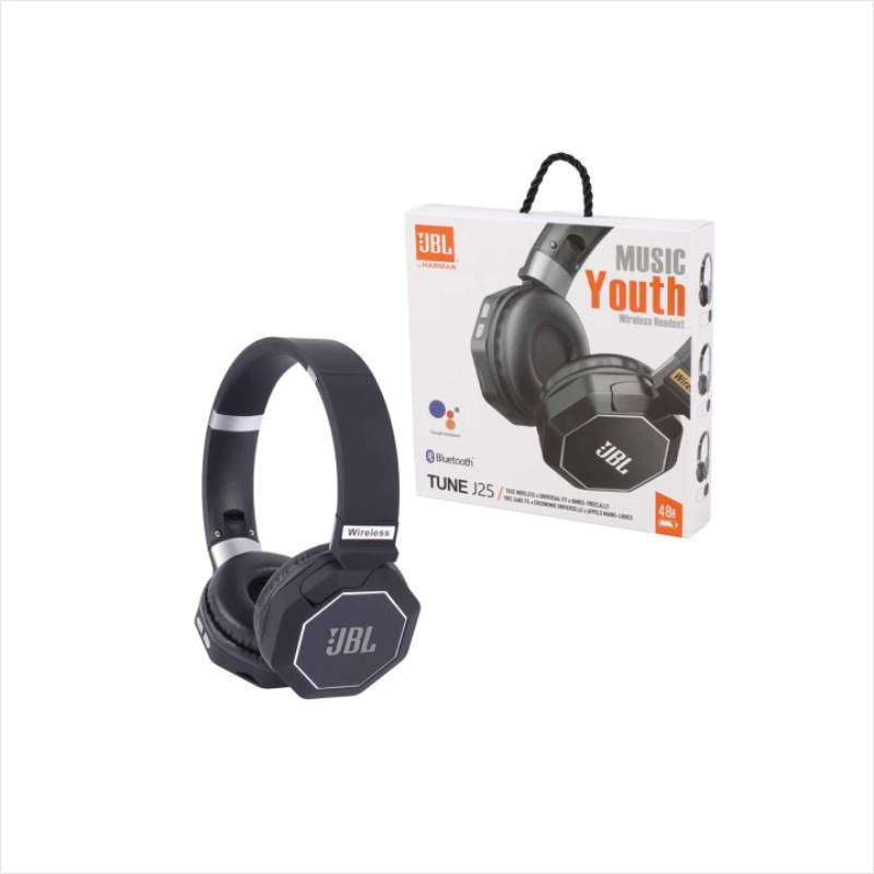 JBL J25 Wireless Bluetooth Headphones with black over-ear design and retail packaging. Buy JBL J25 Wireless Bluetooth Headphones Price Sri Lanka.