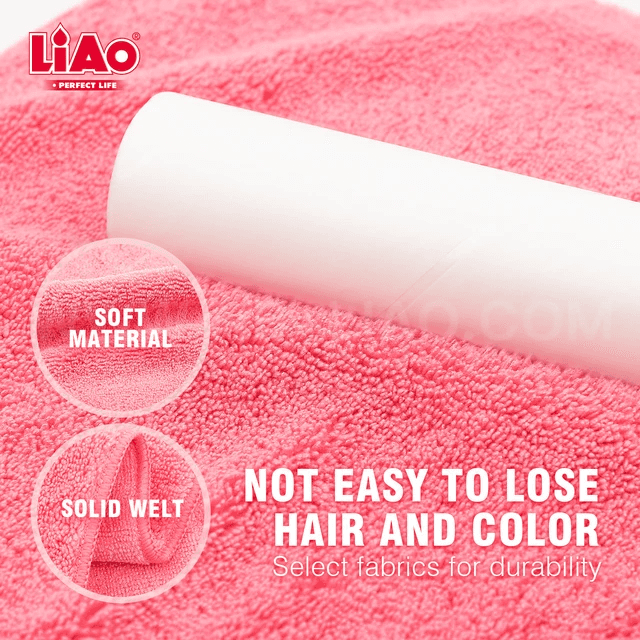 LIAO Multipurpose Cloths - Microfiber Cleaning 12 Pack in pink showing soft material and solid welt, ideal for durable, lint-free cleaning.