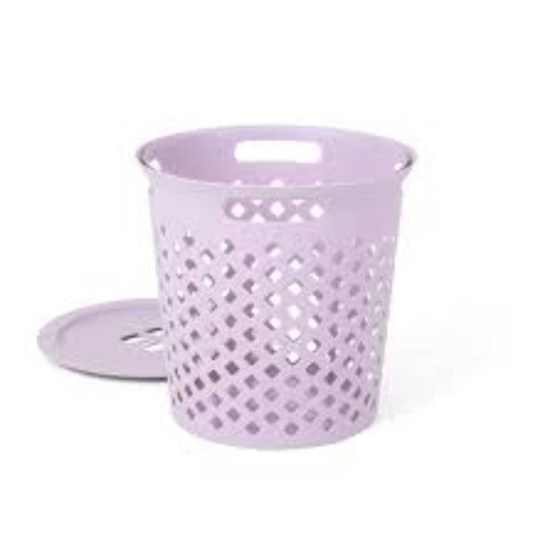 Phoenix Button Laundry Basket made of durable plastic with a ventilated design and a button-style lid. Ideal for home storage and laundry organization.