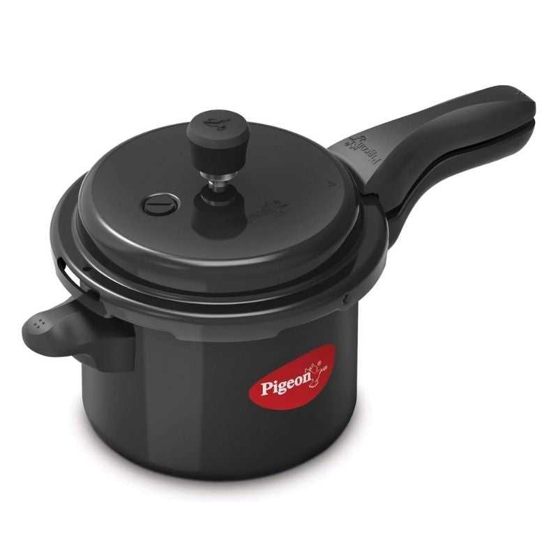 Pigeon 3L Pressure Cooker - Titanium Coated Aluminum with ergonomic handle and secure locking lid for fast, energy-efficient cooking.