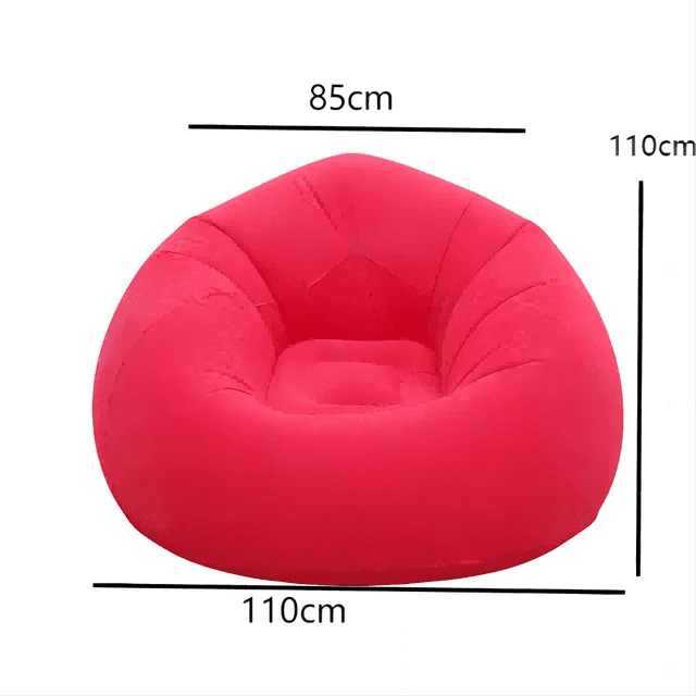 Red Portable Inflatable Chair with dimensions 110x110x85cm, perfect for compact comfort. Find sofa chair price in Sri Lanka at Bamagate.com.