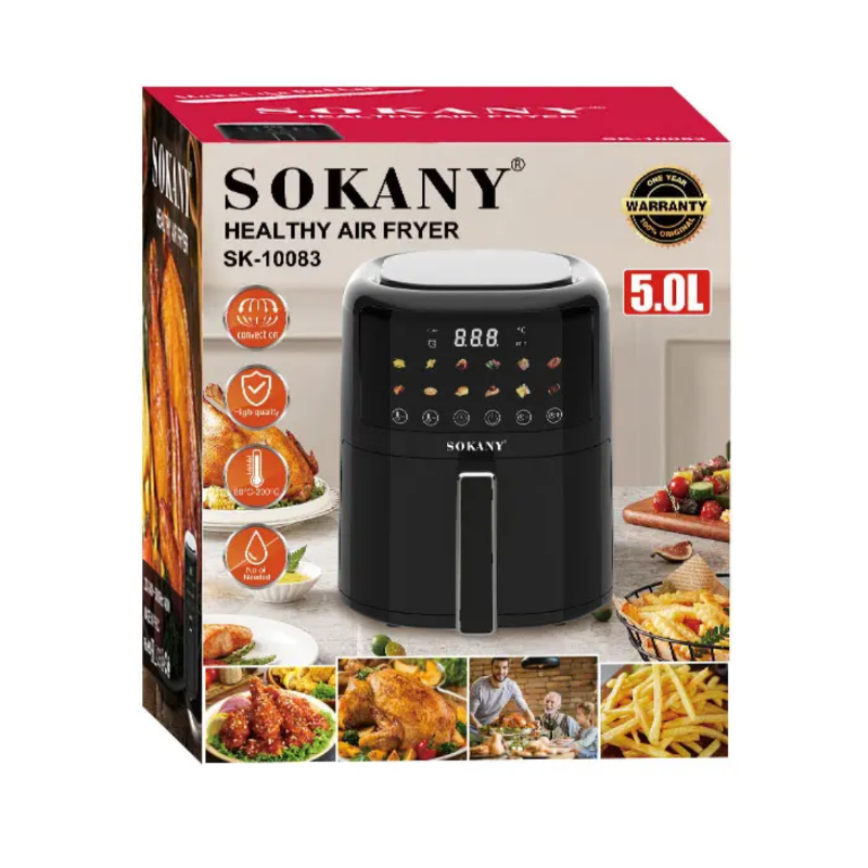 Sokany air fryer advanced hot air circulation technology of air fryer ensures even cooking, delivering crispy exteriors and juicy interiors.