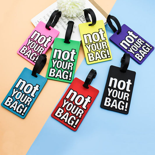 Colorful Travel Suitcase Tag with 'NOT YOUR BAG' text, ideal for easy luggage identification. Available online in Sri Lanka with secure lock feature.