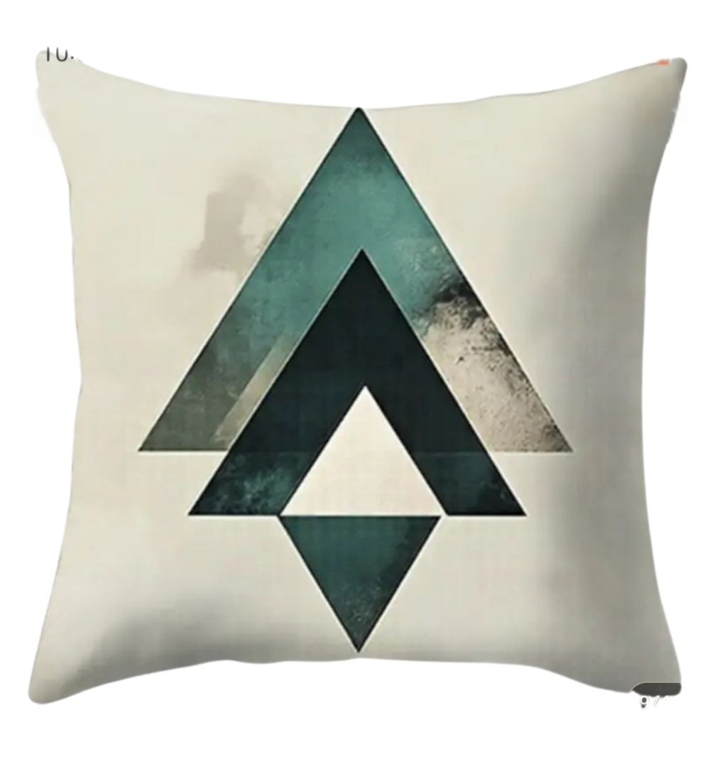 Printed Triangular Design Cushion Cover
