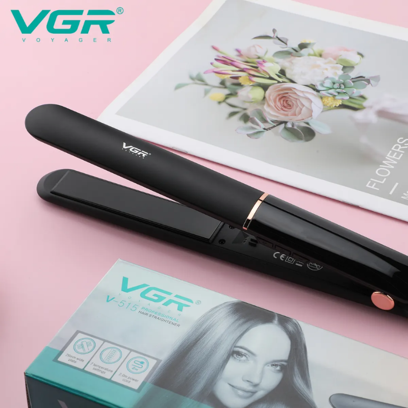 VGR V-519 Professional Hair Straightener features a 38mm plate size ideal for efficient styling and smoothing of various hair types.