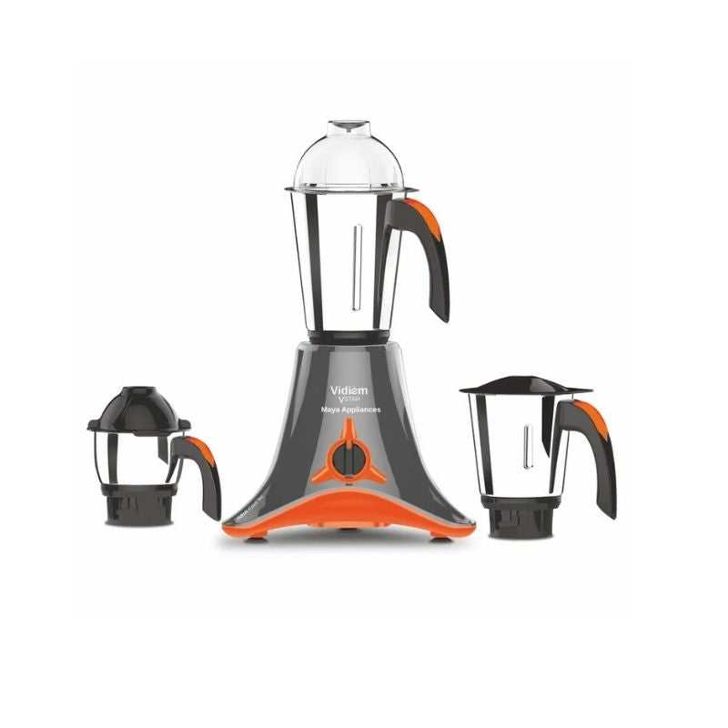 Vidiem VSTAR EVO PLUS 750W Mixer Grinder with 3 stainless steel jars for blending, grinding, and mixing in modern kitchens.