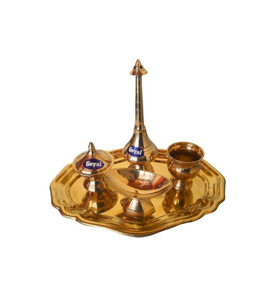Brass Mini Pooja Thai Set Bamagate.com
