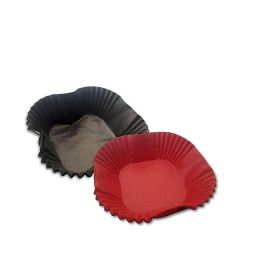 Brownie Cup Liners 25 PCs Set in red and black colors with grease-proof, non-stick surface for easy baking. Ideal for cupcakes and brownies.