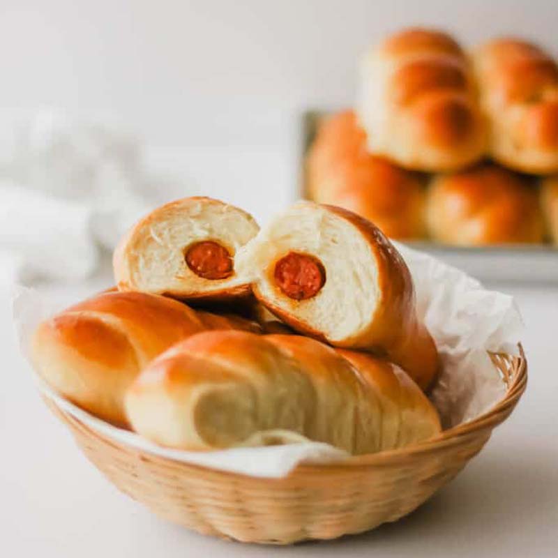 Rattan Bread Bun Serving Basket 8"