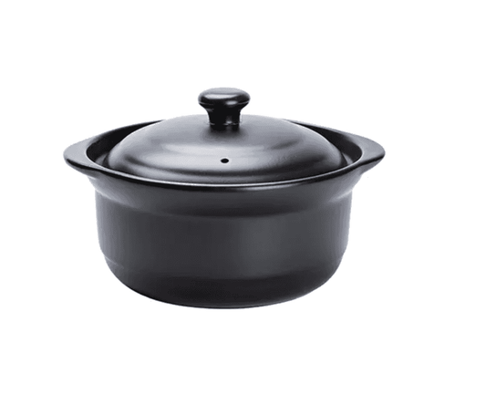 18cm heat resistant ceramic cooking pot with lid, ideal for even heat distribution and gas stove compatibility in modern kitchens.