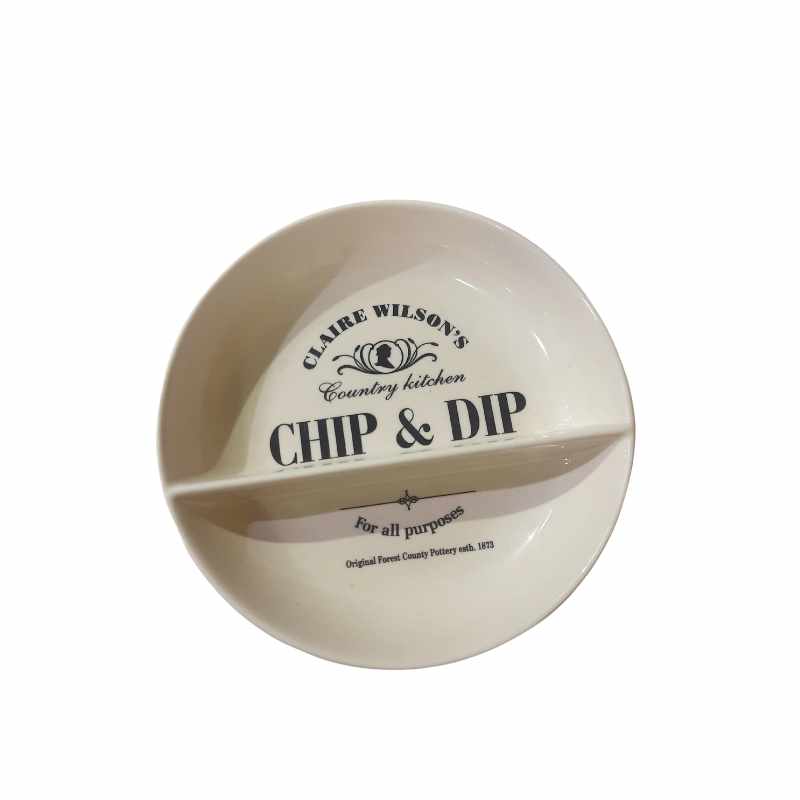 Chip & Dip Ceramic Dish