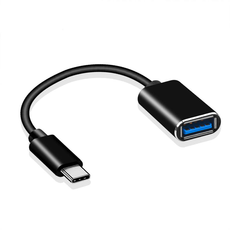 Compact USB Female 3.0 to Type C Male OTG Cable Adapter 0.3 m for connecting USB accessories to USB-C devices. Sleek black design for portability.