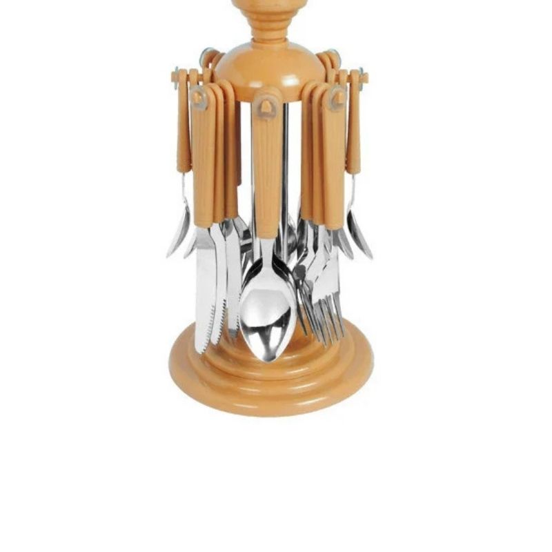 Stainless Steel 24 Piece Cutlery Set with Plastic Stand